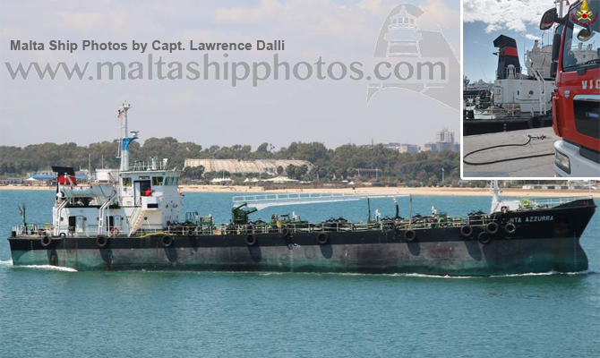 Civitavecchia, incendio sulla nave porta gasolio Punta Azzurra: attimi di paura