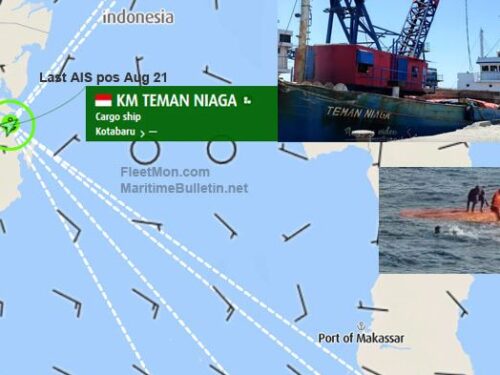 Nave mercantile affondata nello stretto di Makassar, 11 dispersi, 4 sopravvissuti per miracolo