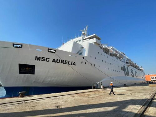 Il traghetto Msc Aurelia salpa per la Turchia per soccorrere i terremotati